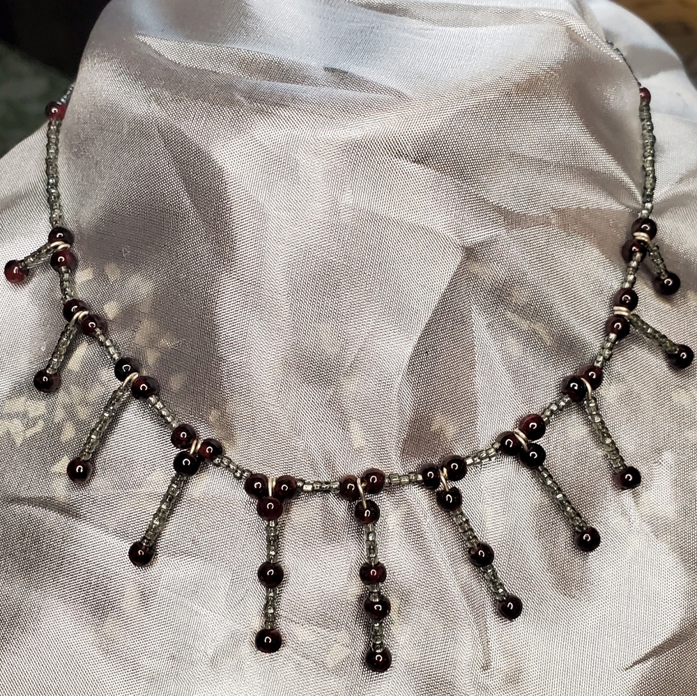 Garnet and Silver Necklace